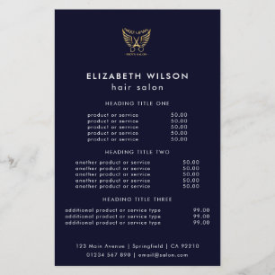 Simple Salon Service Menu Flyer