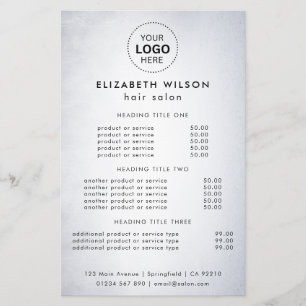 Simple Salon Service Menu Flyer