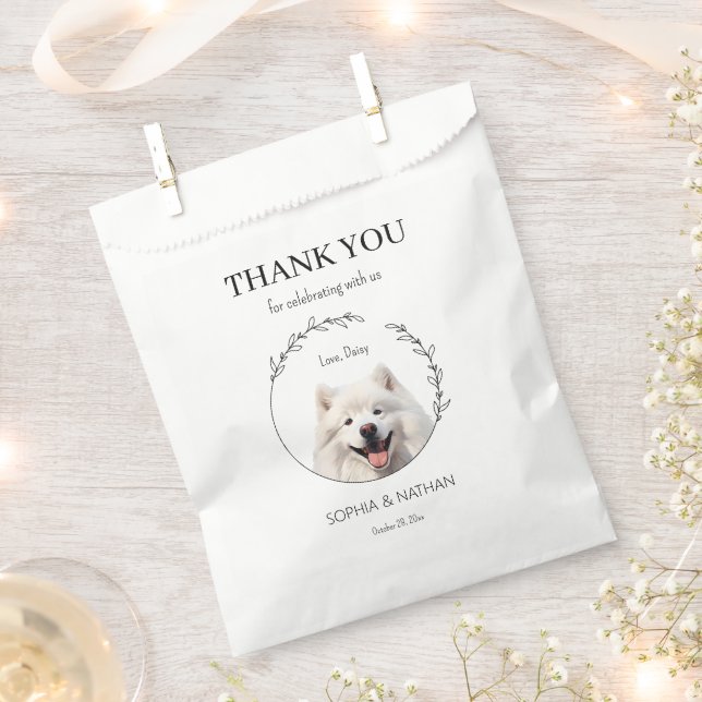 Simple Samoyed Dog Wedding Thank You Favour Bags (Clipped)