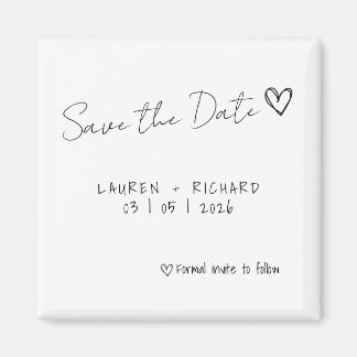 Simple Save The Date Card Magnet