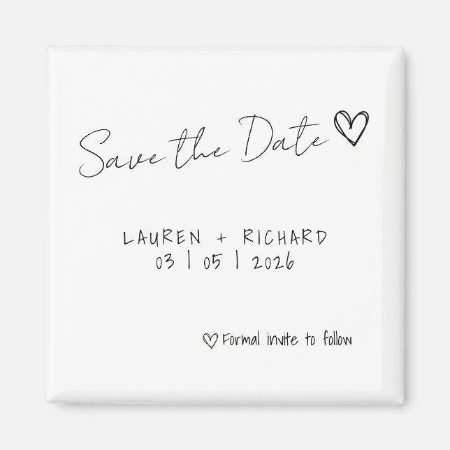 Simple Save The Date Card Magnet (Front)