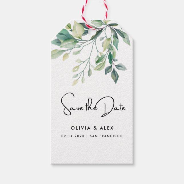 Simple Save The Date  Gift Tags (Front)