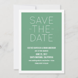 Simple Save the Date Invite, Green Invitation