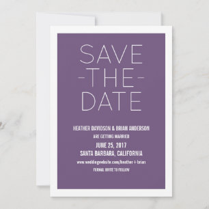 Simple Save the Date Invite, Purple Invitation