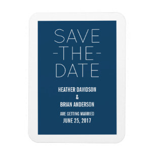Simple Save the Date Magnet, Blue Magnet