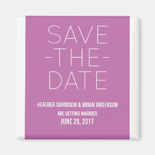 Simple Save the Date Magnet, Fuchsia Magnet
