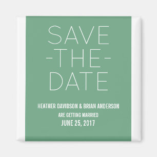 Simple Save the Date Magnet, Green Magnet