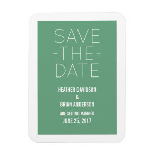 Simple Save the Date Magnet, Green Magnet