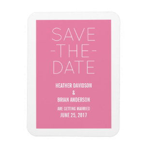 Simple Save the Date Magnet, Pink Magnet