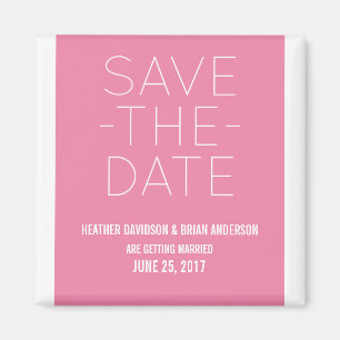 Simple Save the Date Magnet, Pink Magnet