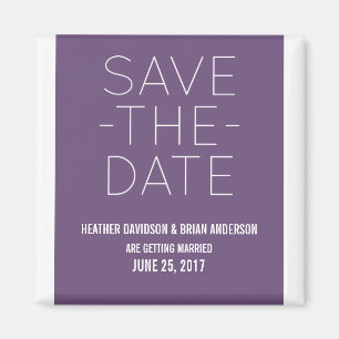 Simple Save the Date Magnet, Purple Magnet