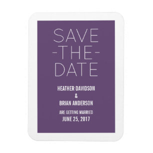 Simple Save the Date Magnet, Purple Magnet