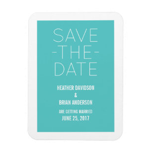 Simple Save the Date Magnet, Turquoise Magnet