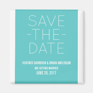 Simple Save the Date Magnet, Turquoise Magnet