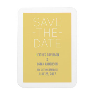 Simple Save the Date Magnet, Yellow Magnet
