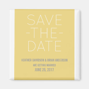Simple Save the Date Magnet, Yellow Magnet