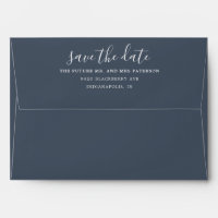 Simple Save the Date Navy Pre-Addressed