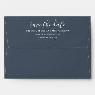 Simple Save the Date Navy Pre-Addressed Envelope