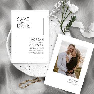 Simple Save the Date Photo Black White