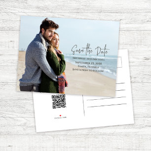 Simple Save the Date Photo Wedding  Announcement Postcard