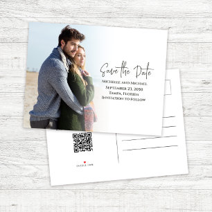 Simple Save the Date Photo Wedding Announcement Postcard