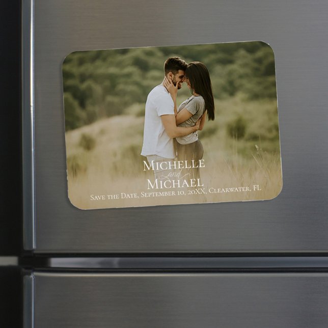 Simple Save the Date Photo Wedding Magnet (Creator Uploaded)