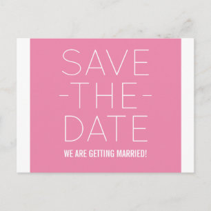 Simple Save the Date Postcard, Pink Announcement Postcard