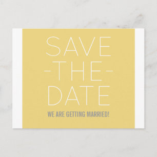 Simple Save the Date Postcard, Yellow Announcement Postcard