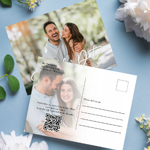 Simple Save the Date Wedding Photo Postcard