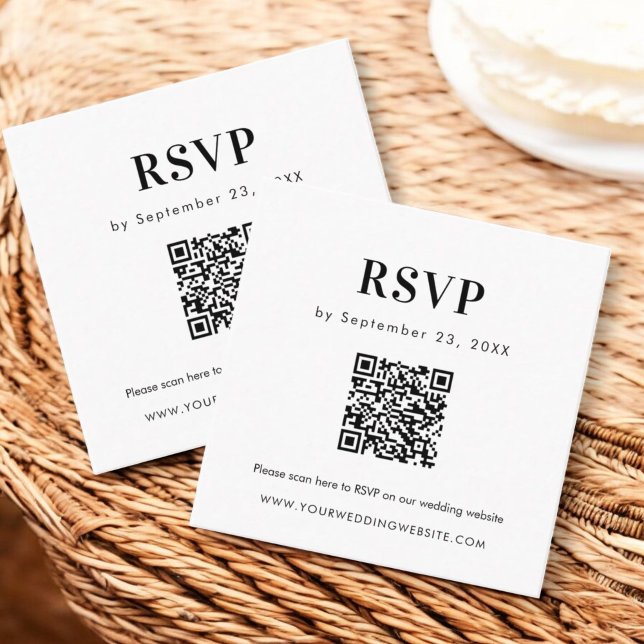 Simple Scan QR code RSVP Bold Wedding Insert (Creator Uploaded)