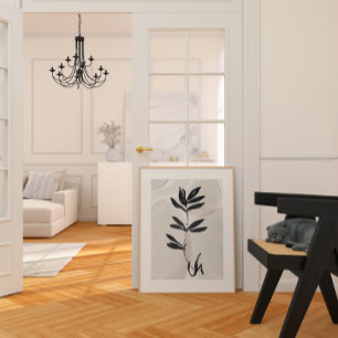 Simple Scandinavian black branch poster