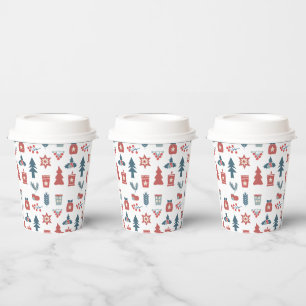 Simple Scandinavian Christmas Pattern Paper Cups