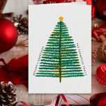 Simple Scandinavian Christmas Tree Gold Stars Foil Holiday Card<br><div class="desc">Looking for a simple, minimalistic Christmas card? Look at our Simple Clean Green Christmas Tree Gold Stars Foil Holiday Card! This card is a great holiday card idea for any modern or minimalist holiday season. It features a simple green tree (inspired by Scandinavian Christmas trees), stars, and a white background....</div>