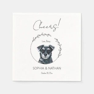 Simple Schnauzer Dog Wedding Cocktail Napkins