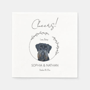 Simple Schnauzer Dog Wedding Cocktail Napkins