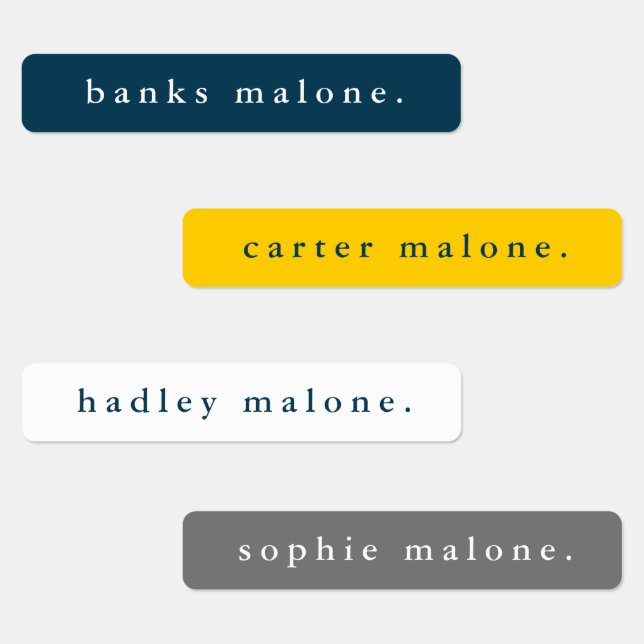 Simple School Colours Waterproof Name (Group)