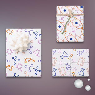 Simple Science Molecules Laboratory Pattern Wrapping Paper Sheet