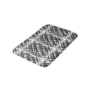 Simple Scribble   Black   Centre Tiled   Bath Mat