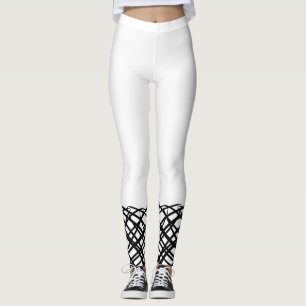 Simple Scribble Black Leggings