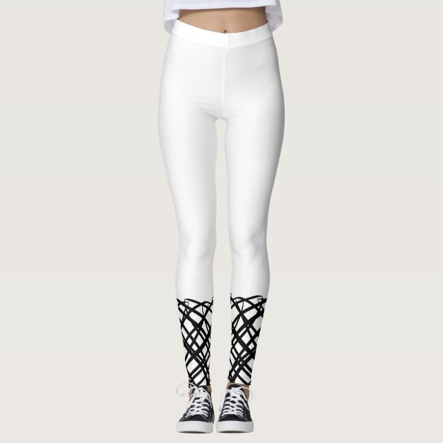 Simple Scribble | Black | Leggings (Front)