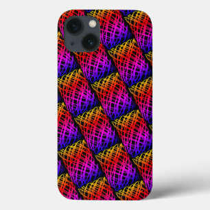 Simple Scribble   Half Drop   Black Background   iPhone 13 Case