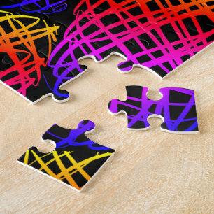 Simple Scribble   Half Drop   Black Background   Jigsaw Puzzle