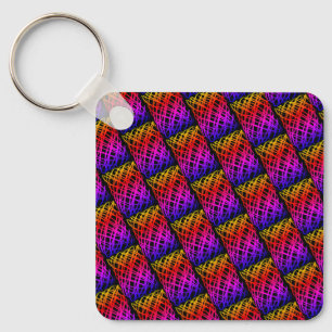 Simple Scribble   Half Drop   Black Background   Key Ring