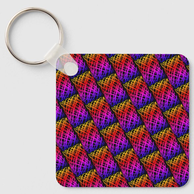 Simple Scribble | Half Drop | Black Background | Key Ring (Front)