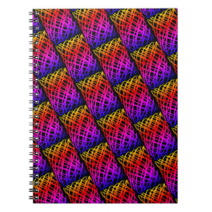 Simple Scribble Half Drop Black Background Notebook