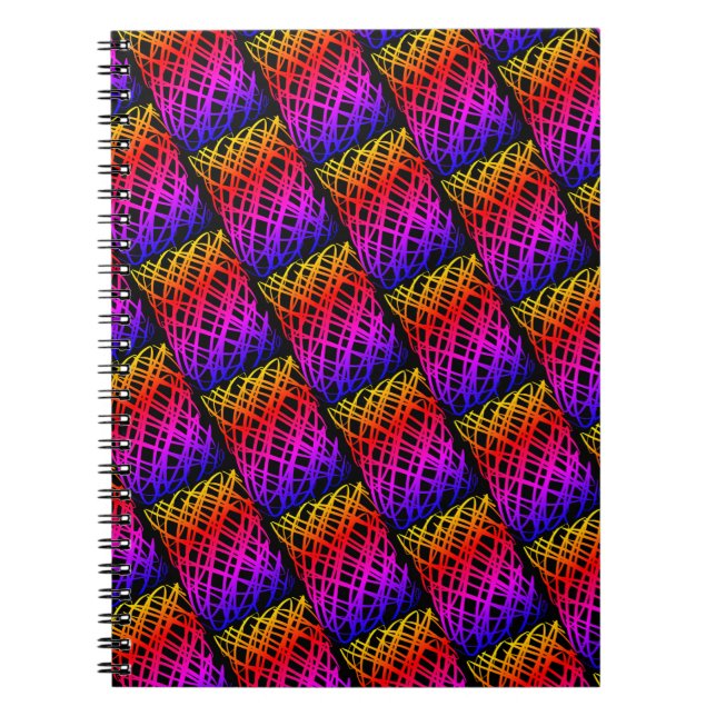 Simple Scribble | Half Drop | Black Background |  Notebook (Front)