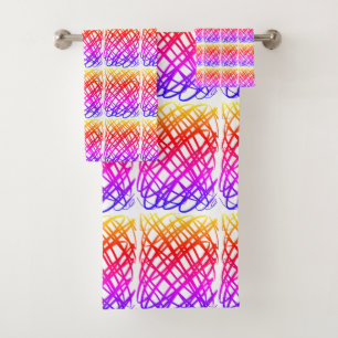 Simple Scribble Ipanema Filter Centre Tiled Bath Towel Set