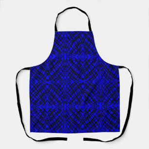 Simple Scribble Mirror Tiling Blue Apron