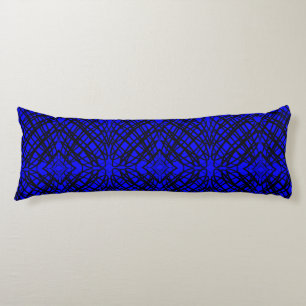 Simple Scribble   Mirror Tiling   Blue   Body Cushion