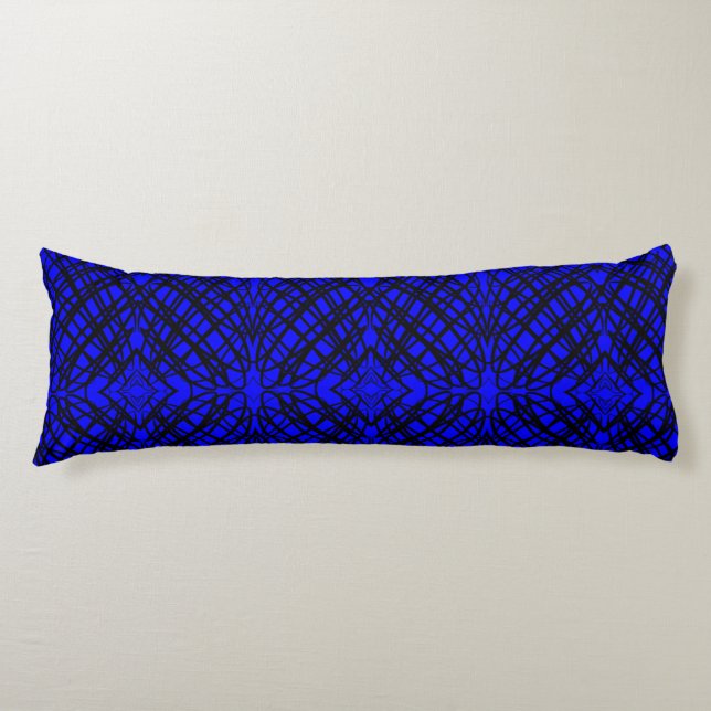 Simple Scribble | Mirror Tiling | Blue | Body Cushion (Front)
